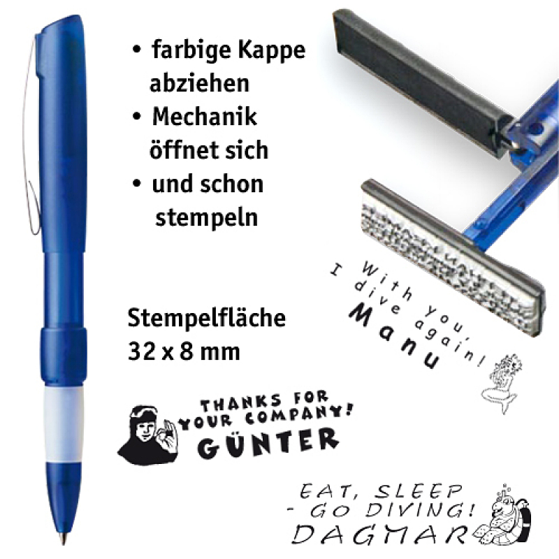 Stempelkugelschreiber SWITCH blue