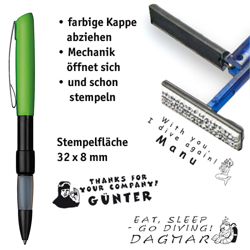 Stempelkugelschreiber SWITCH grün