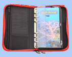 TRAVEL sub-book, schwarz mit rotem Reissverschluss, mit Innenteil